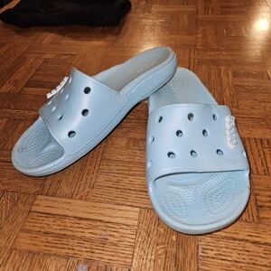 Crocs Classic‎ Slide Sandals Unisex Size M7  W9 Aqua Blue Turquoise Jibbitz